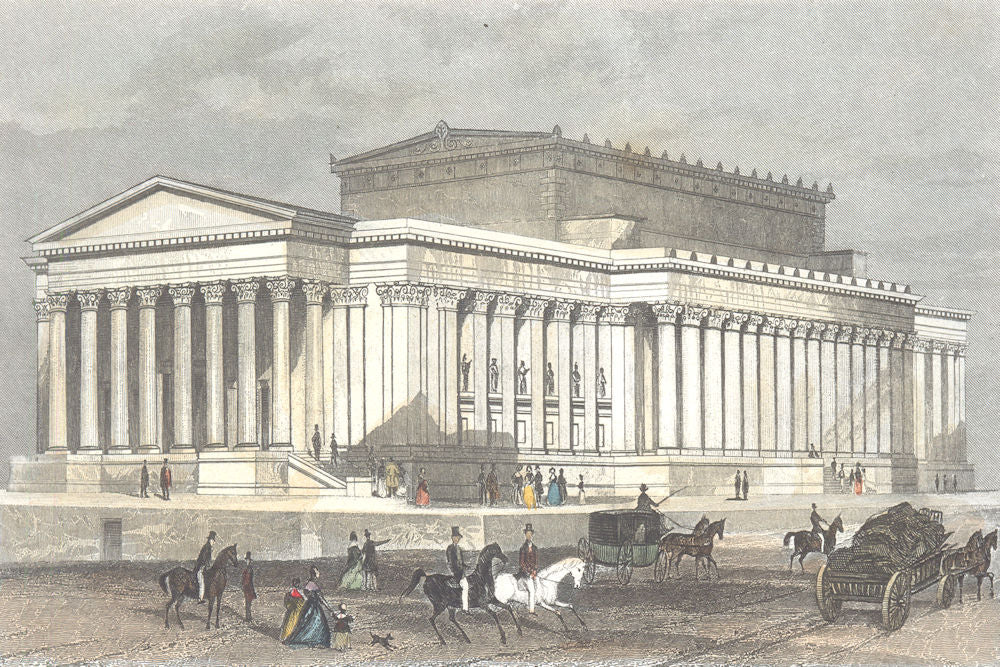 LIVERPOOL. New Assize Courts & St Georges Hall. Hand coloured. DUGDALE 1835